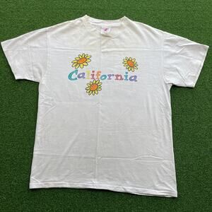 Vintage Lifeforms California Sunflower Graphic White T-Shirt Sz L